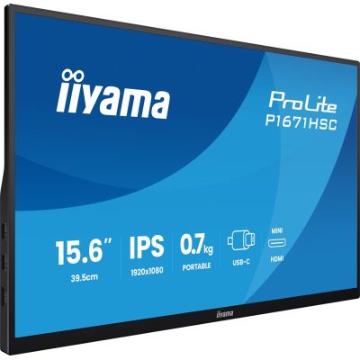 3. iiyama ProLite P1671HSC-B1 Computermonitor 39,6 cm (15,6 Zoll) 1920 x 1080 Pixel Full HD LED Schwarz