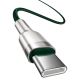 2. Baseus Cafule Series Metal Data USB-C / USB-C PD QC SCP 100W 5A 2 m Kabel - Grün
