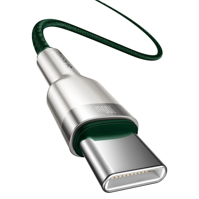 2. Baseus Cafule Series Metal Data USB-C / USB-C PD QC SCP 100W 5A 2 m Kabel - Grün