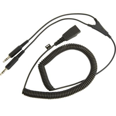 2. Jabra Kabel QD auf 2x3,5 mm Klinke, Spirale, 0,5-2m