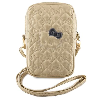 2. „Hello Kitty Quilted Bows“-Umhängetasche – Gold