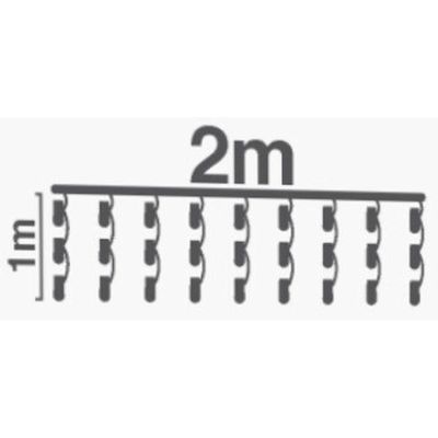 16. Weihnachtsbaumbeleuchtung, Lichtvorhang, Wasserfall, für den Außenbereich, 220 LEDs, kaltweiß, 5 Geschwindigkeiten