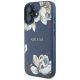 2. Guess Grained Printed Flower Pattern MagSafe iPhone 16 Hülle Blau