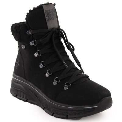7. Wasserdichte, gefütterte Damen-Trekkingschuhe in Schwarz Rieker 48034-00