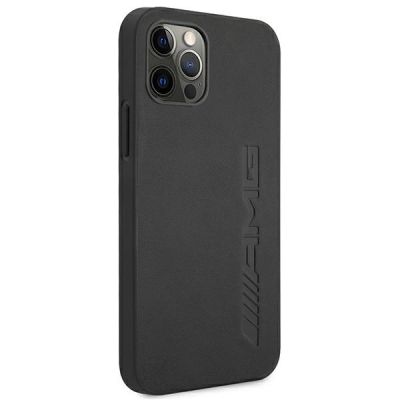 4. AMG Lederhülle mit Heißprägung für iPhone 12 Pro Max – Schwarz