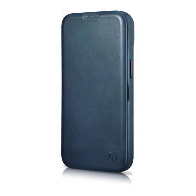6. iCarer CE Oil Wax Premium Leather Folio Case iPhone 14 Plus magnetische Klapphülle MagSafe blau (AKI14220707-BU)