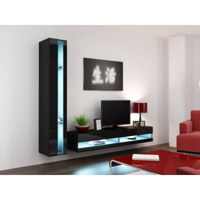 7. VIGO NEU 180/40/30 Bücherregal schwarz/glänzend schwarz