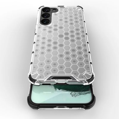 4. Wabenhülle für Samsung Galaxy S23+ gepanzerte Hybridhülle transparent