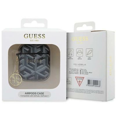 3. Guess GUA2PGCE4CK Hülle für AirPods 1/2 – schwarzer GCube Charm