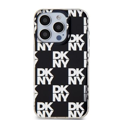 3. DKNY IML Checkered Mono Pattern Hülle für iPhone 15 Pro – Schwarz
