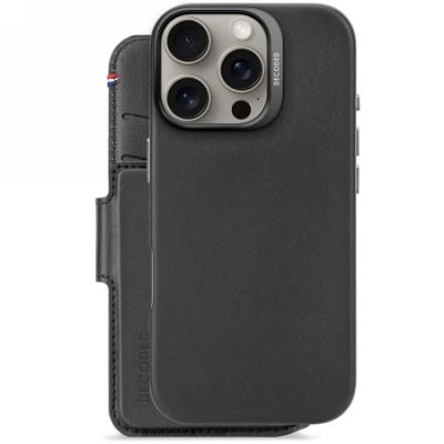 2. Decoded MagSafe-Hülle aus Leder mit abnehmbarer Brieftasche für iPhone 16 Pro – Schwarz