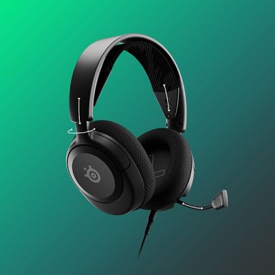 4. Steelseries Arctis Nova 1 Gaming-Headset mit Kabel und Kopfbügel, Schwarz