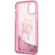 6. Karl Lagerfeld Glitzer-Hülle mit Karl-Kopf-Motiv für iPhone 11/XR – Pink