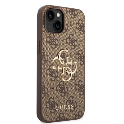 4. Guess GUHCP15S4GMGBR iPhone 15 6,1" braun/braunes Hardcase 4G Big Metal Logo