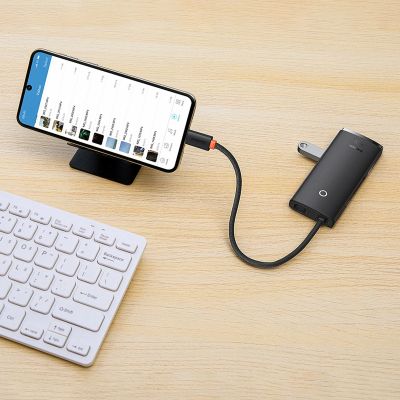 20. Baseus Lite Series multifunktionaler HUB USB Typ C - 2 x USB 3.0 / USB Typ C PD / HDMI 1,4 / SD / TF weiß (WKQX050102)