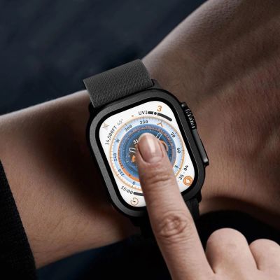 3. Tech-Protect 2er-Pack Schutzglas für Apple Watch Ultra 49 mm – Silber und Schwarz