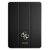 Guess Saffiano Collection iPad 12.9" 2021 Buchcover-Hülle - Schwarz