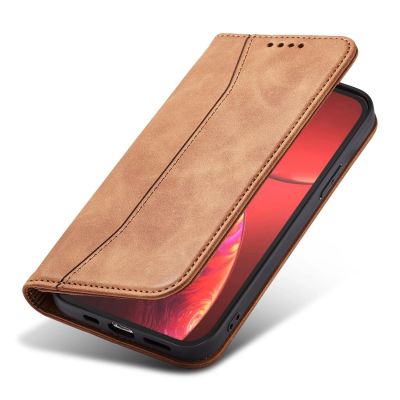 8. Magnet Fancy Case Case für iPhone 13 Pro Max Tasche Brieftasche Kartenhalter Braun