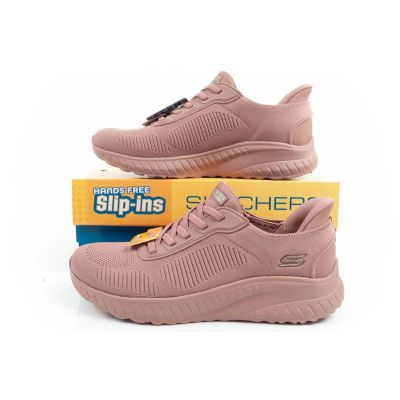 19. Skechers Bobs Squad-Chaos bequeme Damen SLIP-INS Sportschuhe rosa