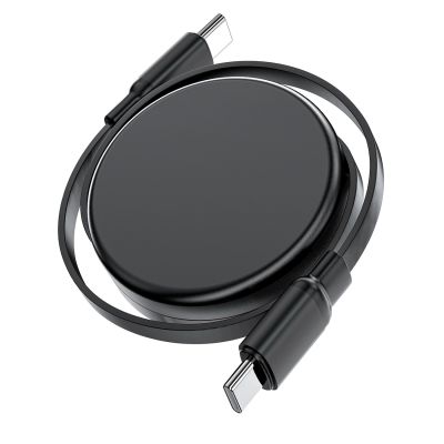 4. Acefast C13-03 USB-C – USB-C 60 W einziehbares Kabel – Schwarz