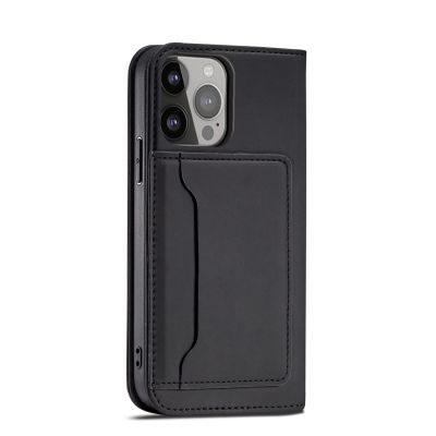 11. Magnet Card Case Hülle für iPhone 14 Pro Max Flip Cover Wallet Stand schwarz