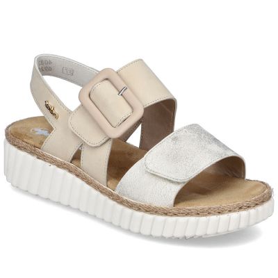 4. Beige Keilsandalen für Damen Rieker 69260-60