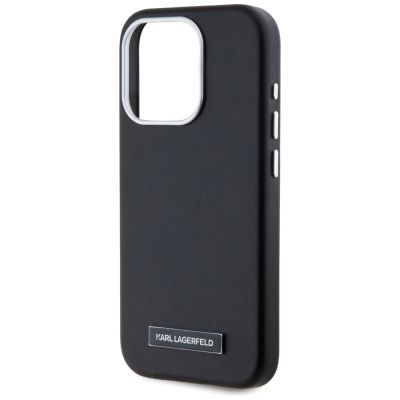 6. Karl Lagerfeld FW Metal Plate MagSafe iPhone 15 Pro Max Hülle - Schwarz