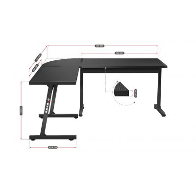 8. Huzaro Hero 6.0 Schwarzer Gaming-Schreibtisch