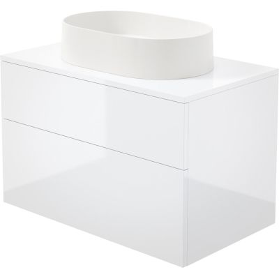Waschtischunterschrank mit Granitwaschbecken – 55 x 35 cm