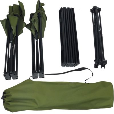 38. Faltbares Touristen-Set 3-in-1 Tisch und 2 Stühle Green Enero Camp