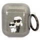 Karl Lagerfeld KLA2HNKCTGK Airpods 1/2 Hülle schwarz/schwarz Gliter Karl&Choupette