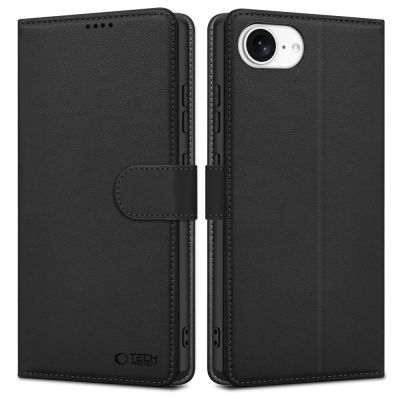 Tech-Protect Wallet Case für iPhone 16e / 17e – Mattschwarz