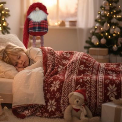 6. Dekorativer Gartenzwerg auf Teleskopen 38-88 cm Rot