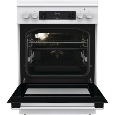 2. GORENJE GKS6C71WF Gas-Elektro-Herd 60 cm | Heißluftfrittieren | Extra Dampf | Auftauen | Weiß