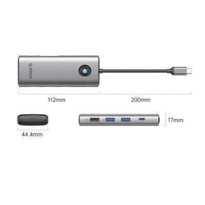 2. Orico PW11 8-in-1 USB-C Dockingstation (2x USB-A 3.0, 1x USB-A 2.0, 1x USB-C 3.0, 1x USB-C PD 100W, 1x HDMI 4K 60Hz, 1x VGA 1080p 60Hz, 1x RJ45 Gigabit Ethernet) – Grau