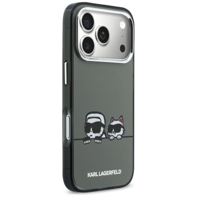 4. Karl Lagerfeld IML Karl & Choupette Peekaboo Logo MagSafe Hülle für iPhone 17 Pro - Schwarz