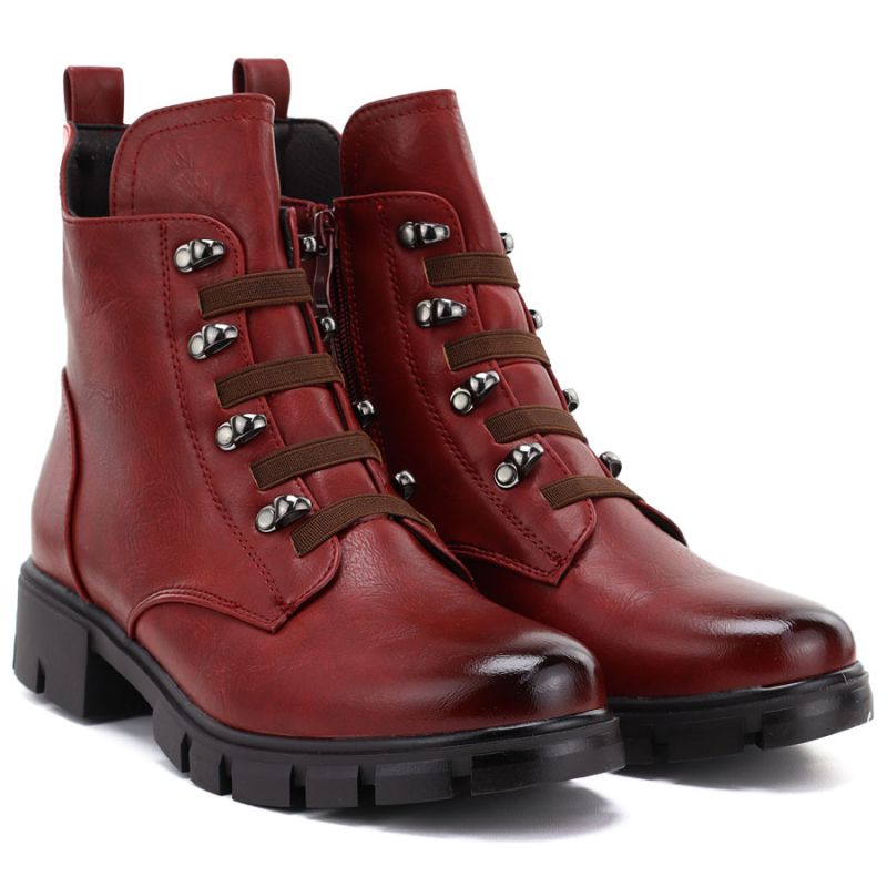 4. Gefütterte rote Damen-Arbeitsstiefel M.Daszyński MR23123