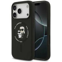 Karl Lagerfeld Silicone Karl&Choupette Ring MagSafe Hülle für iPhone 18 Pro Max / 17 Pro Max – schwarz
