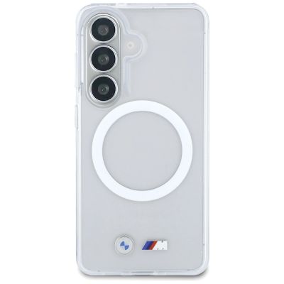 3. BMW IML Stoßfeste MagSafe-Hülle mit Metalllogo für Samsung Galaxy S26 – Transparent