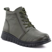 Bequeme Damen-Lederstiefeletten in Khaki T.Sokolski OL67-1