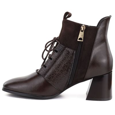 3. Gefütterte Damen-Ankle-Boots mit hohem Absatz, braun, Vinceza 58670