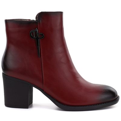 Rote Damen-Ankle-Boots mit hohem Absatz, Modell M.Daszyński SA250-4