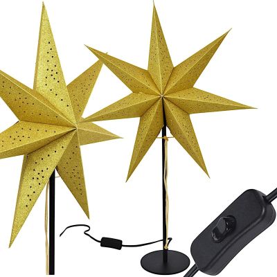 DEKORATIVE STEHLEUCHTE STERN 65 CM E14 GOLD