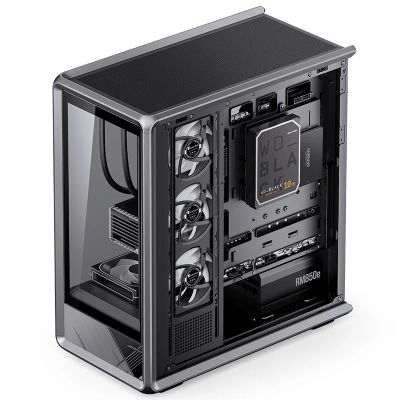 7. Jonsbo D401 PC- , Midi-Tower, ATX, gehärtetes Glas - schwarz
