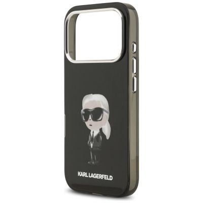 6. Karl Lagerfeld IML Aquarelle Karl & Logo MagSafe Hülle für iPhone 17 Pro - Schwarz