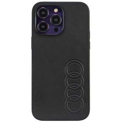 Audi Kunstleder iPhone 14 Pro Max 6,7" schwarz/schwarz Hardcase AU-TPUPPCIP14PM-TT/D1-BK