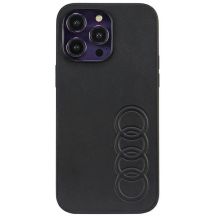Audi Kunstleder iPhone 14 Pro Max 6,7" schwarz/schwarz Hardcase AU-TPUPPCIP14PM-TT/D1-BK