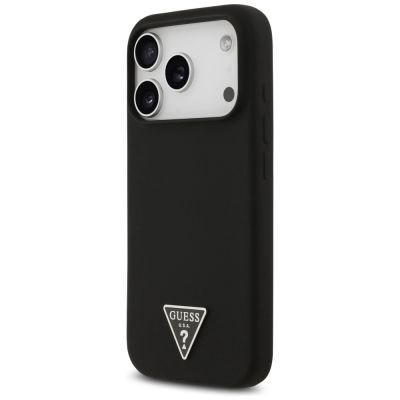 2. Guess Silikon Triangle Logo MagSafe Case für iPhone 17 Pro - Schwarz