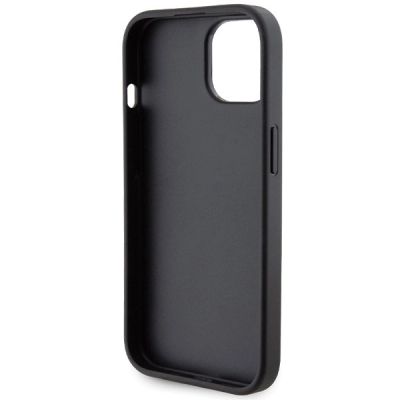 7. Ferrari Grip Stand Metall-Logo-Hülle für iPhone 15 – Schwarz