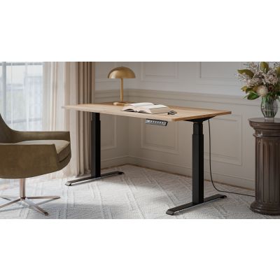 3. Schreibtisch mit elektrischer Höhenverstellung MOON LONG 150x80x72-120 schwarz/wotan